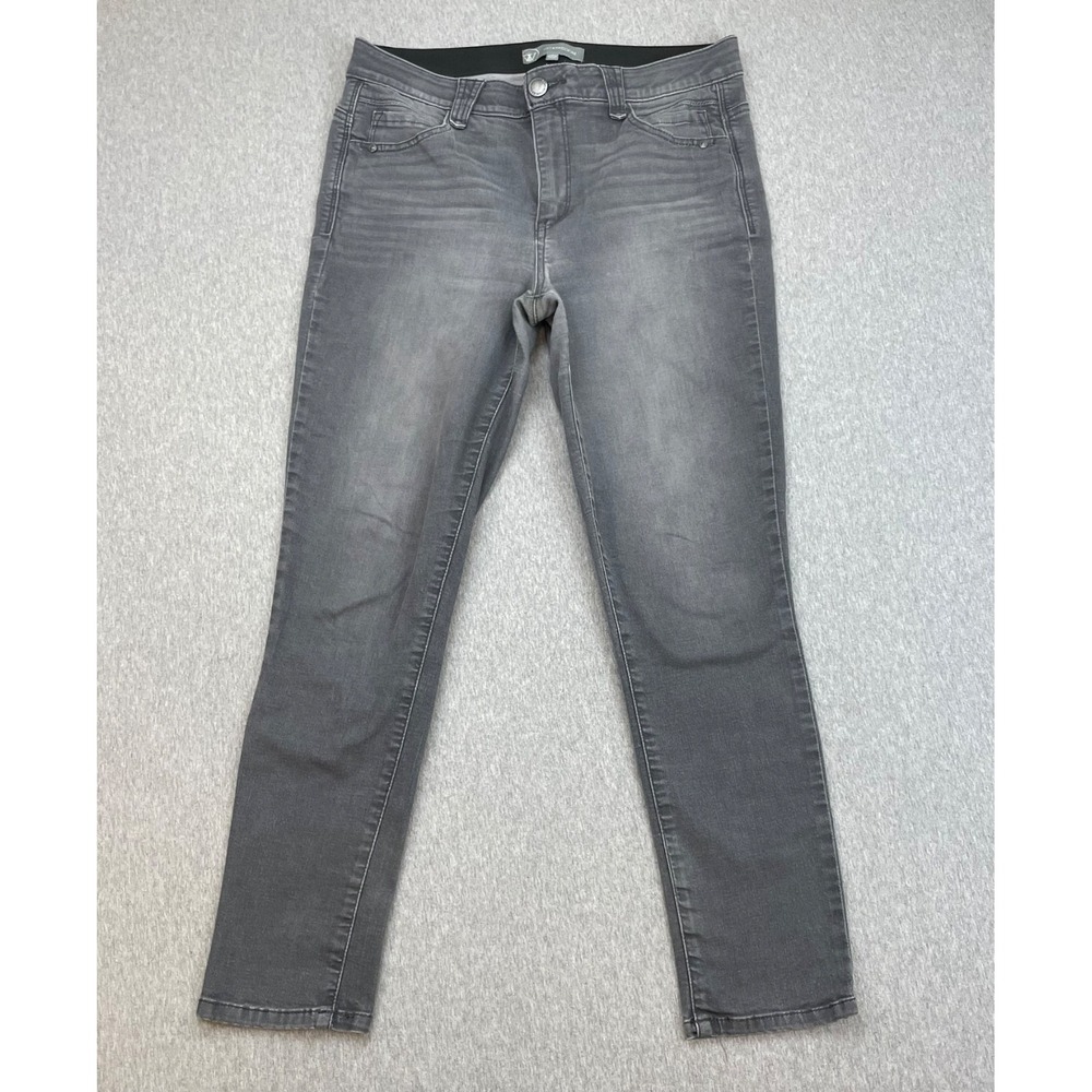 Wit & Wisdom Jeans Womens 8 Gray Cotton Blend Stretch Mid-Rise Skinny